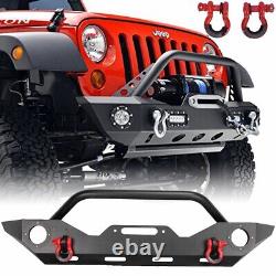 Textured Front Bumper for 2018-2024 Jeep Wrangler JL JLU with2D-Rings Steel