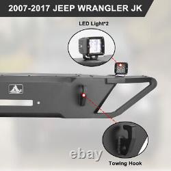 Textured Front / Rear Bumper For 2007-2018 Jeep Wrangler JK JKU withLED Lights