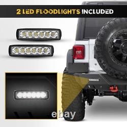 Textured Front&Rear Bumper For 2007-2018 Jeep Wrangler JK withLED Light+2D-Rings