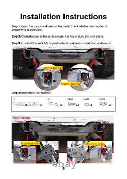 Textured Solid Rear Bumper For 2018-2023 Jeep Wrangler JL withLED Lights+2D-Rings