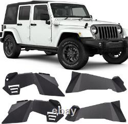 Textured Steel Front Rear Inner Fender Liners For 2007-2018 Jeep Wrangler JK JKU