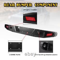 Upgrade For 2018-2023 Jeep Wrangler JL Steel Rear Bumper Protector withLED Light