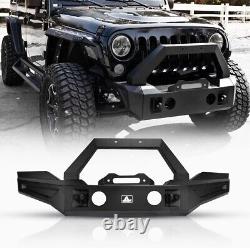 WOLFX Full Width For 2007-2018 Jeep Wrangler JK/JKU Front Bumper Powder-Coated