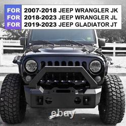 WOLFX Full Width For 2007-2018 Jeep Wrangler JK/JKU Front Bumper Powder-Coated