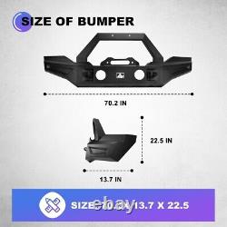 WOLFX Full Width For 2007-2018 Jeep Wrangler JK/JKU Front Bumper Powder-Coated