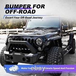 WOLFX Full Width For 2007-2018 Jeep Wrangler JK/JKU Front Bumper Powder-Coated