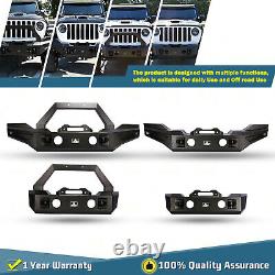 Wolfstorm Front Bumper for 2007-2018 Jeep Wrangler JK JKU Powder-Coated Steel